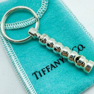 Tiffany & Co Paloma Picasso Sterling Silver Groove Whistle Keychain Key Ring